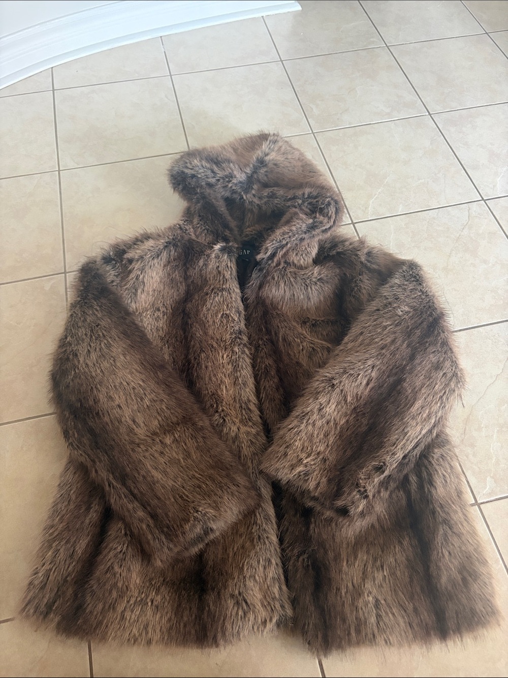 GAP Terra Brown Faux Fur Coat